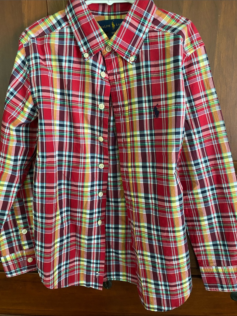 Ralph Lauren Red Multi-Color Plaid Button-Down Shirt